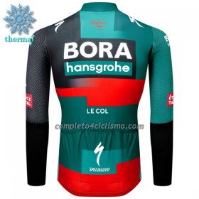 Maglia 2023 BORA-Hansgrohe Manica Lunga Winter Invernale Verde Nero
